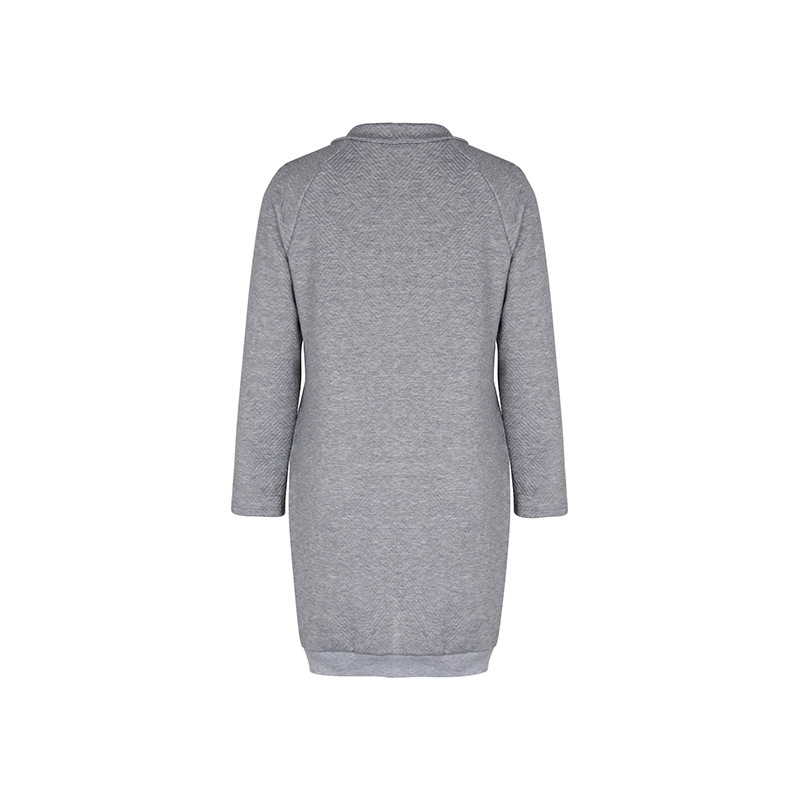 Autumn Women Wear Long Sleeve Solid Color Hoodie Dress
