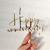 Cross -border new product wedding anniversary cake decoration acrylic cake account cake plug -in party supplies