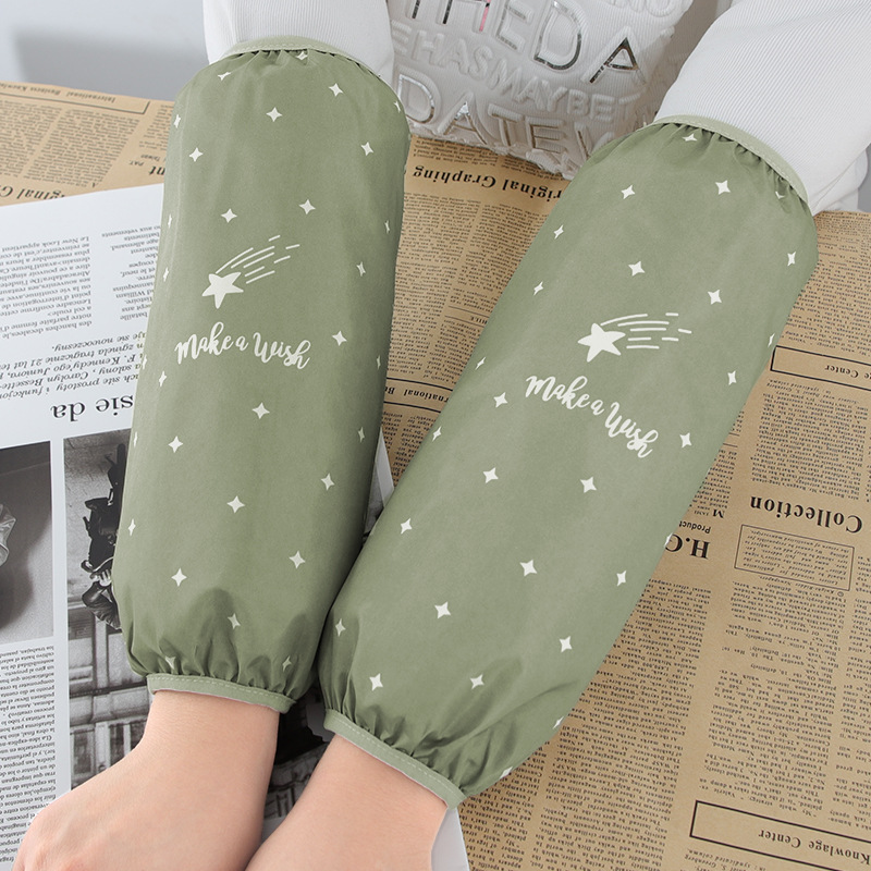 Adulto otoño e invierno, duradero y resistente a la suciedad, mangas de cocina, mangas sueltas de trabajo femenino, mangas impermeables y resistentes al aceite