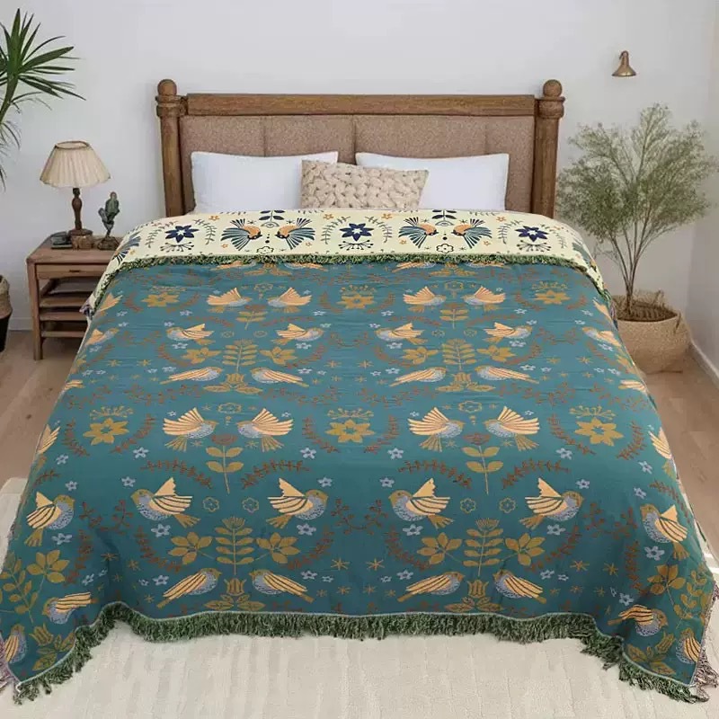 Cross-Border Pure Cotton Gauze Blanket, Single/Double Summer Quilt, Thin Summer Air-Conditioning Blanket, Office Nap Blanket