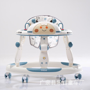 New baby walker anti-O-leg anti-rollover baby driving adjustable height one-button folding stroller foreign trade
