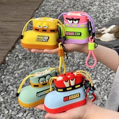 本物のスポンジボブレインブーツヘッドフォン収納袋ミニ漫画トレンディなスクールバッグペンダントパトリックスターキーバッグ