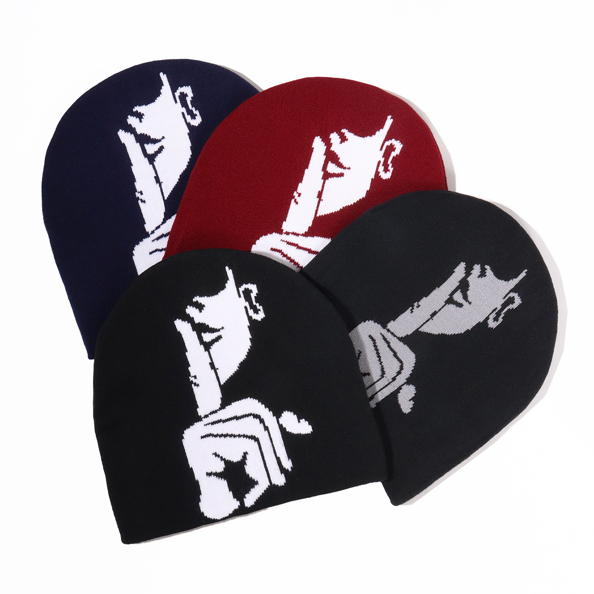 Gorro de punto jacquard de diseño simple unisex Tendencia de personalidad popular Gorro frío para deportes al aire libre_voghion.com