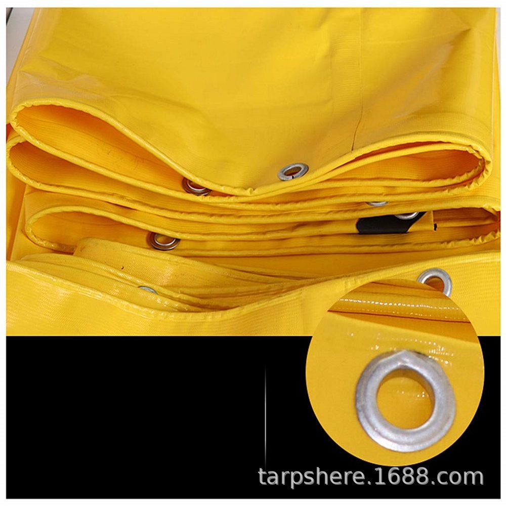 黄色PVC涂塑盖布重型加厚卡车货场防水篷布防霉防晒三防布油布