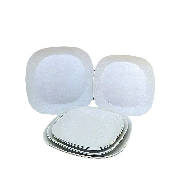 Disposable rice husk square dinner plate bone dish vinegar dish barbecue plate square nut fruit environmentally friendly degradable environmentally friendly dinner plate