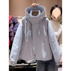 连帽冲锋衣女款2025新款春秋薄款宽松休闲夹克风衣棒球服潮