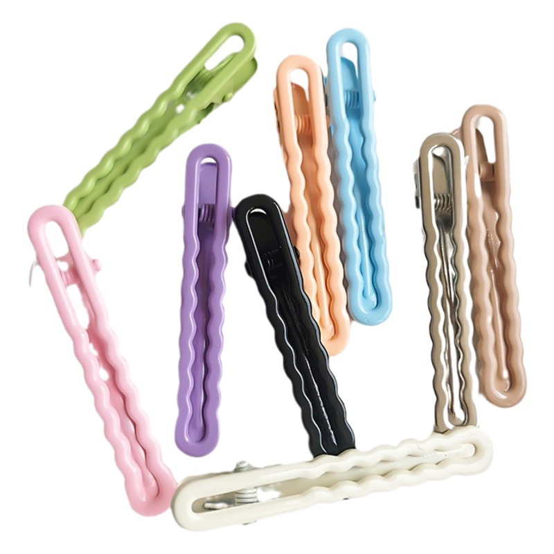 ins style candy color bangs side clip bright surface seamless wave hair clip hairpin diy cream glue hairpin accessories