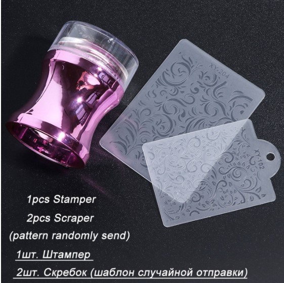 Transfronterizo nuevo sello de silicona de uñas galvanoplastia grande cabeza de impresión transparente completa 3,8 cm con tapa herramienta de impresión DIY