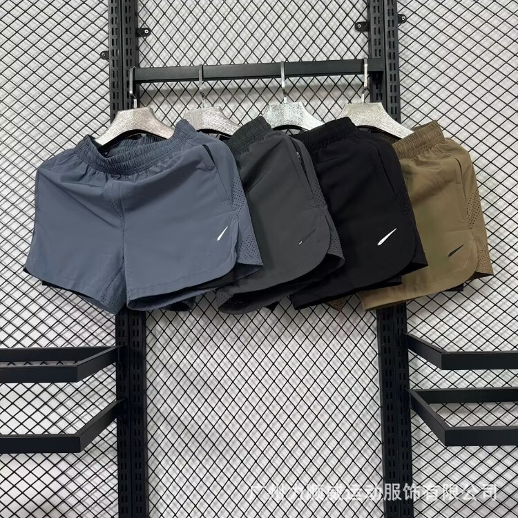 New summer two-piece sports shorts for men and women, American-style shorts for training, running, fitness, and daily casual wear