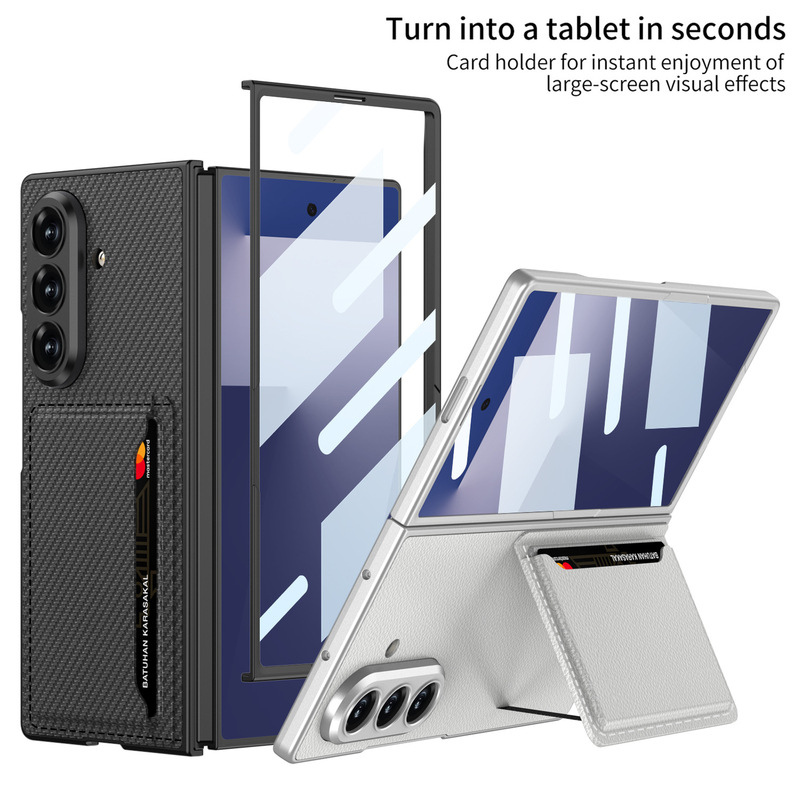 Samsung Z Fold7 携帯電話ケース カードホルダー プレーンレザー ビジネス折りたたみスクリーン 超薄型 Fold 7 保護カバーに適しています。|undefined