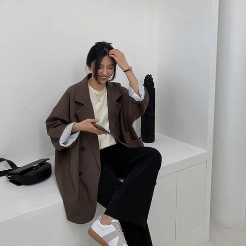 Small suit coat for women in spring and autumn new style Korean in-casual all-matching loose fashionable trendy small suit
