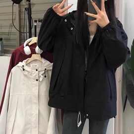 春秋季冲锋衣外套女潮牌新款简约百搭工装夹克情侣棒球服