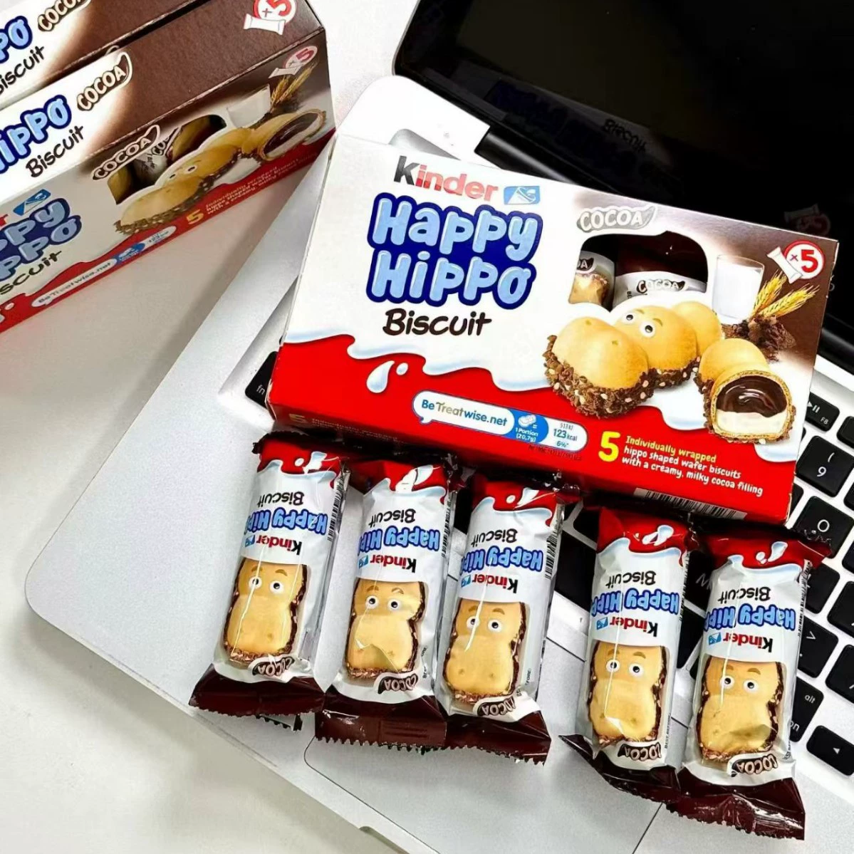 Печенье Kinder Happy Hippo — коробка 103,5 г, вафля с молочным шоколадом и фундуком (5 шт.)