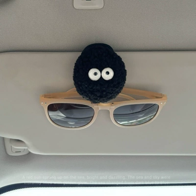 Multifunctional Car Glasses Holder Car Glasses Holder Leather Car Sun Visor Storage Box Car Sunglasses Holder Card Holder (Car Glasses Clip/Bill Clip) - coal-briquette-glasses-clip