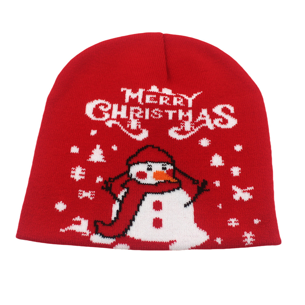 Nuovo Natale per la decorazione autunnale e invernale, caldo cappello lavorato a maglia, cappello di lana con renna di Babbo Natale_voghion.com