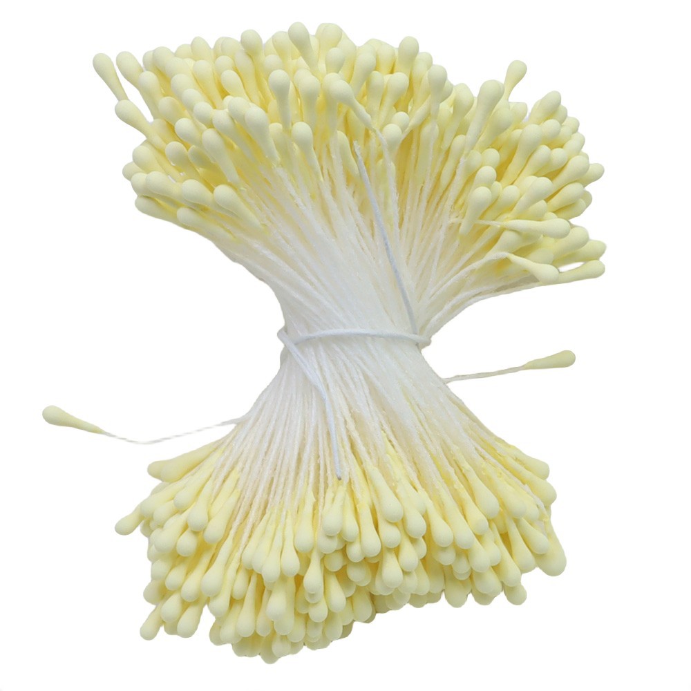 2 mm, 390 piezas, núcleo de flor mate, flor artificial, estambre de yeso ecológico, material para rosas y lirios, cabezal a juego