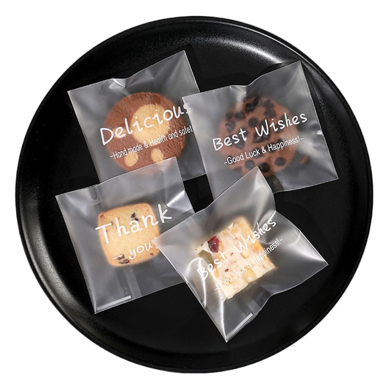 Frosted ins estilo copo de nieve bolsa de embalaje crujiente auto-sellado bolsa de galletas de arándano para hornear bolsa autoadhesiva independiente