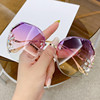 Fashionable sunglasses, sun protection cream, glasses, suitable for import, new collection, 2022, UF-protection, fitted, Korean style