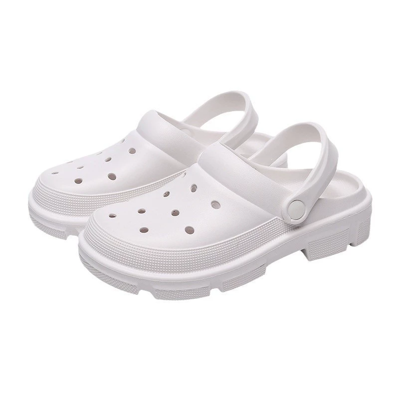 Однотонные Crocs женские весна и лето домашняя обувь с толстой подошвой пляжные ботоу EVA сандалии и тапочки для мужчин