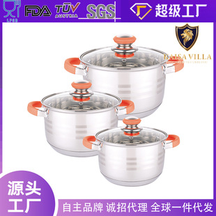 Food-Grade Stainless Steel Pot with Thickened 9-Layer Bottom Cookware Set for Home Use, Soup Pot, Stew Pot, Cookware Gift Box Wholesale