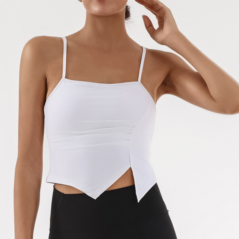 comercio exterior transfronterizo deportes fitness string irregular plegado con cojín de pecho desnudo chaleco de entrenamiento de yoga y baile