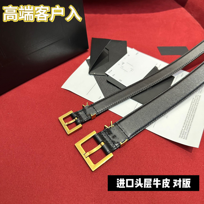 Factory Outlet Poplar Lady Belt Y Letter Home Genuine All-match Jeans Suit Belt Thin 2.0cm 3.0