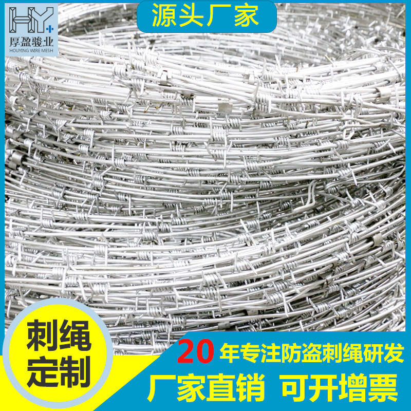 广东厂家定制金属丝绳防爬刺线防盗网围墙刺网刺线刀片防盗刺绳网
