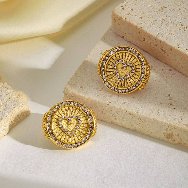 10g Weight 304 Stainless Steel Ear Needle Material Ear Studs Classification 1 Pair Quantity Casual, Holiday, Daily Occasion 304 Stainless Steel Material Cross, Round, Heart Shape Pattern All Seasons Season Women's Gender Polished Finish Elegant, Retro Style 1 Pair Elegant Retro Cross Round Heart Shape 304 Stainless Steel Ear Studs 12