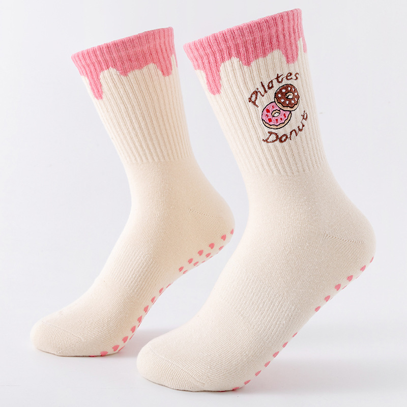 Pink Yoga Socks, Cotton Mid-Calf Socks, Indoor Fitness Pilates-Specific Seamless Sports Silicone Non-Slip Socks Pink Yoga Socks, Cotton Mid-Calf Socks, Indoor Fitness Pilates-Specific Seamless Sports Silicone Non-Slip Socks