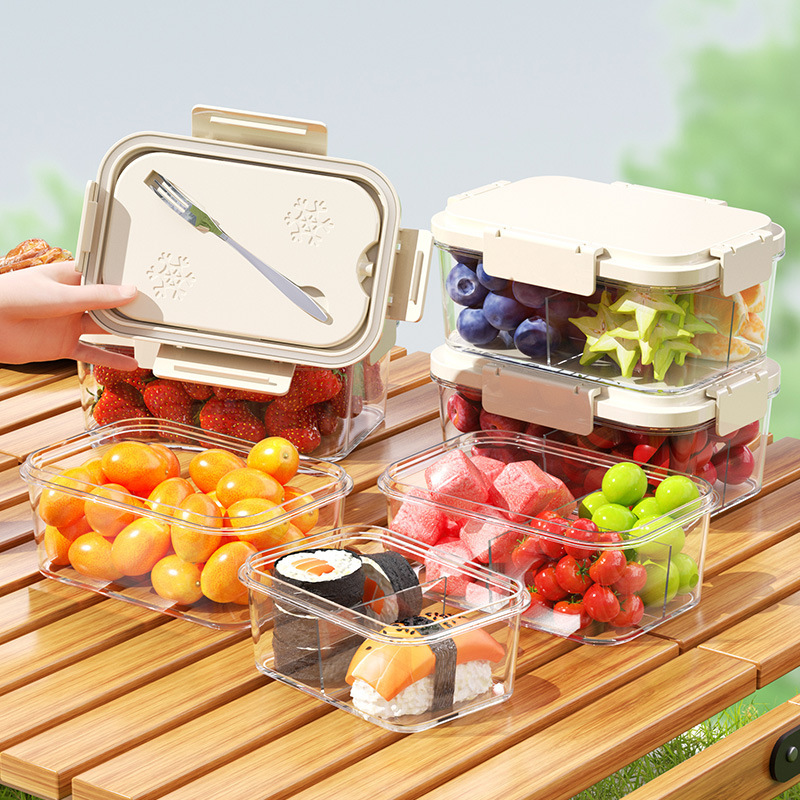 Fruit Box, Food-Grade Fruit Lunch Box, Portable Fresh-Keeping Box, Fresh-Keeping Lunch Box for Outings, Divided Refrigerator Storage Box