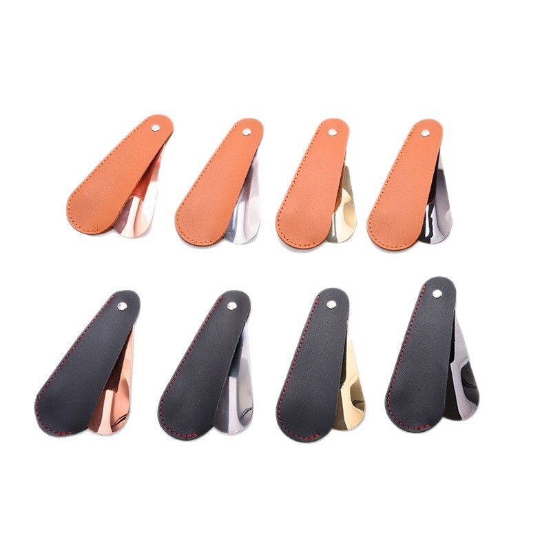 Calzador de Zapatos de Cuero, Estuche Portátil de Cuero, Herramienta Unisex para Ponerse Zapatos