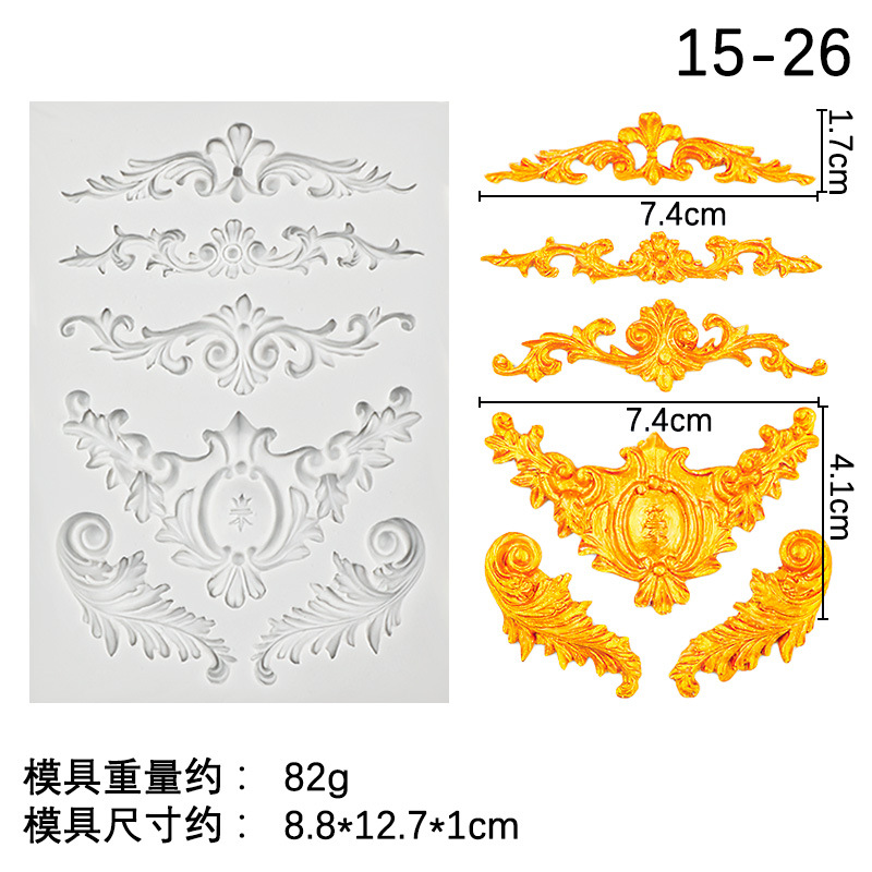 Molde de silicona de encaje de pastel Molde de horneado de cocina de bricolaje