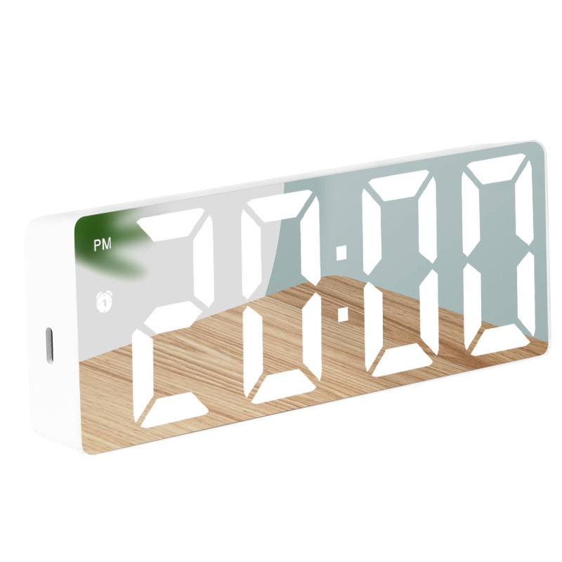 【LC001】화이트 쉘 미러 화이트 램프(플러그를 꽂으면 항상 켜져 있음)