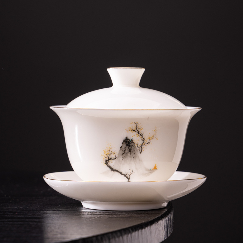 Dehua Shanshui Yaeru белый фарфор кунг-фу чайный набор праздничный подарочный набор керамический открытый гостиная для домашнего использования