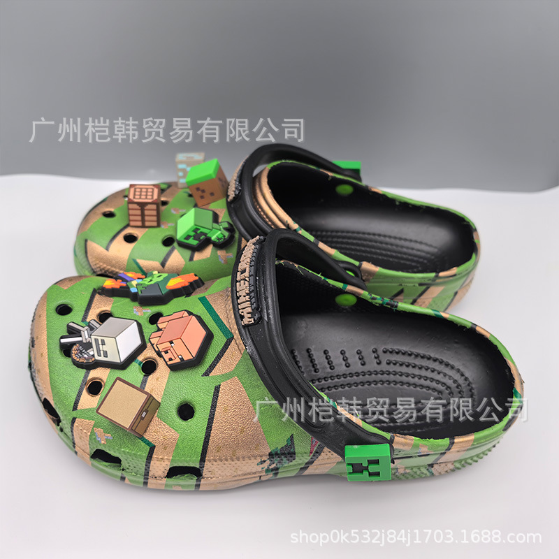 Cross Minecraft zapatos tridimensionales flores zapatos con agujeros para niños sandalias antideslizantes para niños y niñas zapatillas Baotou zapatos de playa