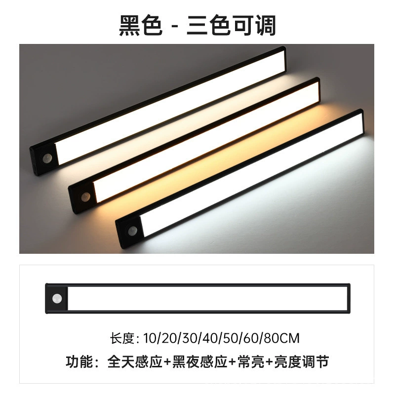 Самоклеящаяся физиологическая индукционная магнитная умная светодиодная прямоугольная лампа для шкафа, световая лента