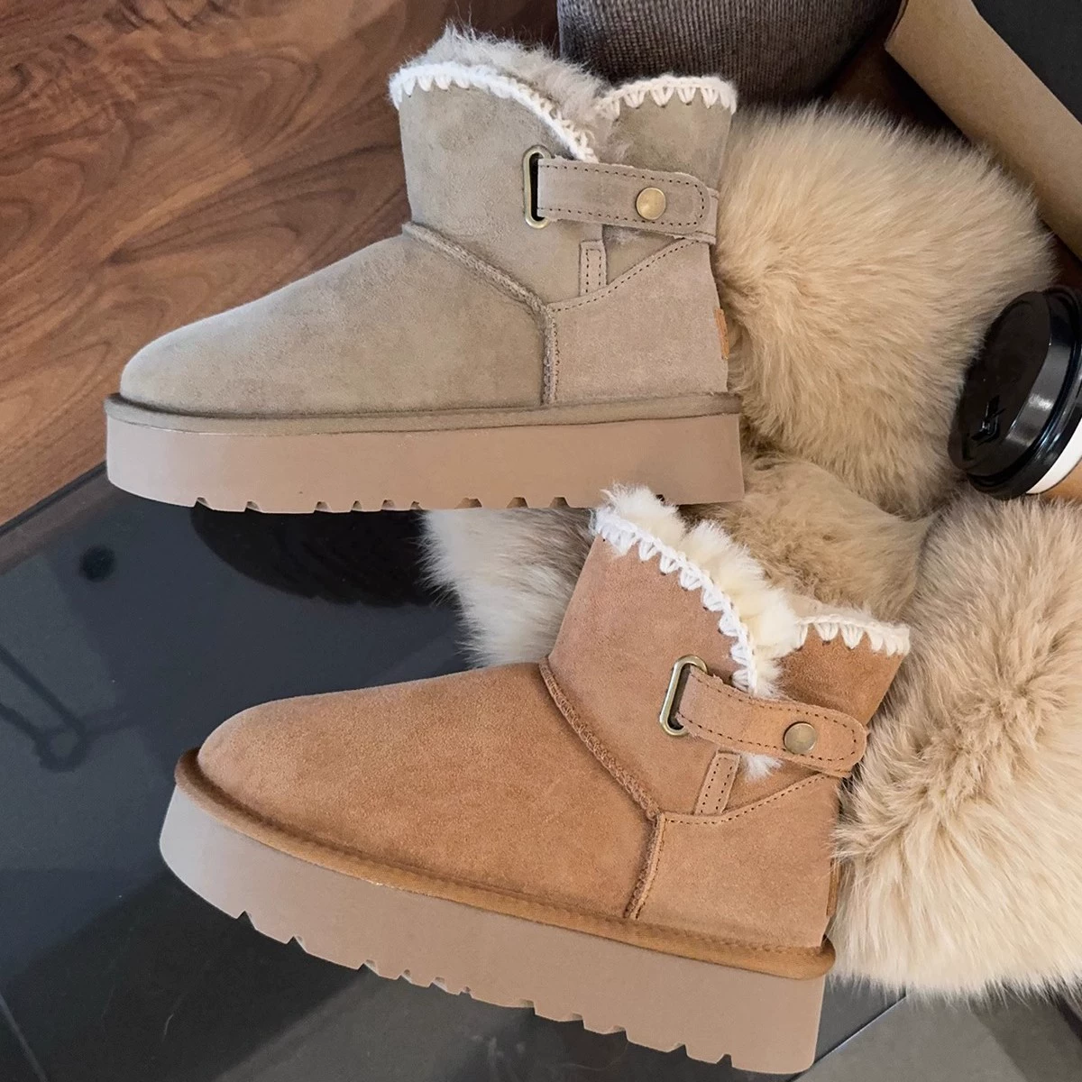 Woven winter non-slip keep warm boots, 2024 years