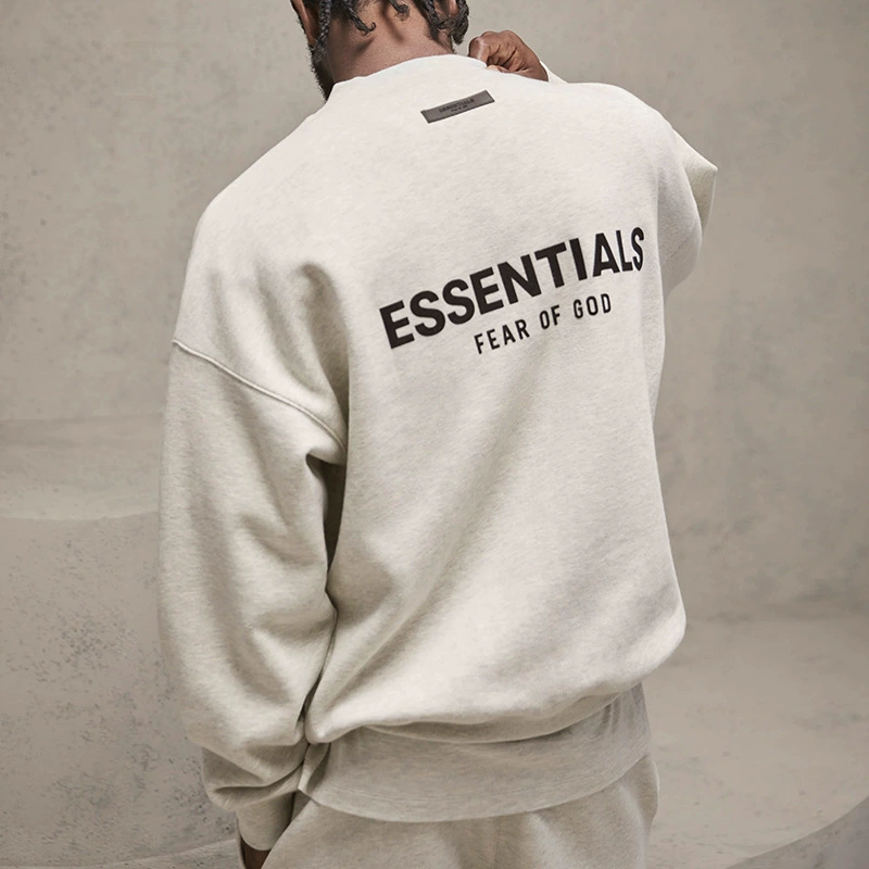 Элитная толстовка FOG ESSENTIALS HHH с многопоточной печатью, свободного кроя, с флоковым принтом на спине, круглый вырез горловины, унисекс