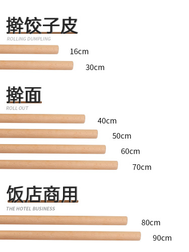 Rolling Pin and Cutting Board Set, Solid Wood, Household Small Size Dumpling Skin Roller, Large Dry Dough Roller, Magic Non-stick