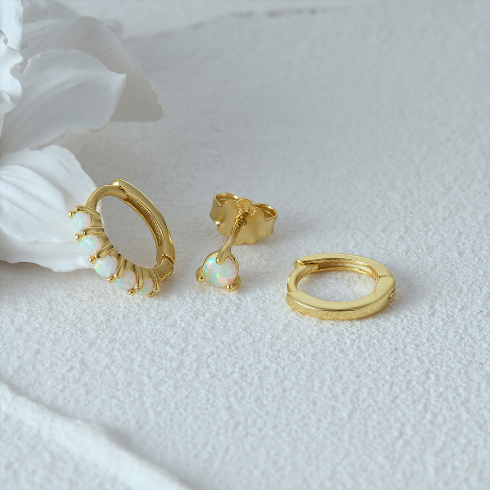 4g Weight Zircon Inlay Material Earrings Classification 3 Pieces Set Quantity Daily Occasion 925 Sterling Silver Material Geometric Pattern Women's Gender Plating, Inlay Design Simple Style Style 3 Pieces Set 925 Sterling Silver Zircon Geometric Earrings 49