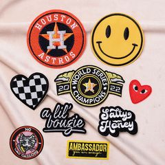 Junle embroidered badge clothing, glued edge badge cloth stickers, epaulettes, woven marks, chest badges, armbands, letter cloth stickers wholesale