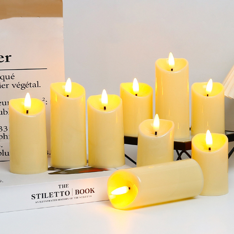 クロスボーダー爆型led電子ろうそく灯純色ロマンチックins風結婚式デート誕生日装飾雰囲気小夜灯|undefined