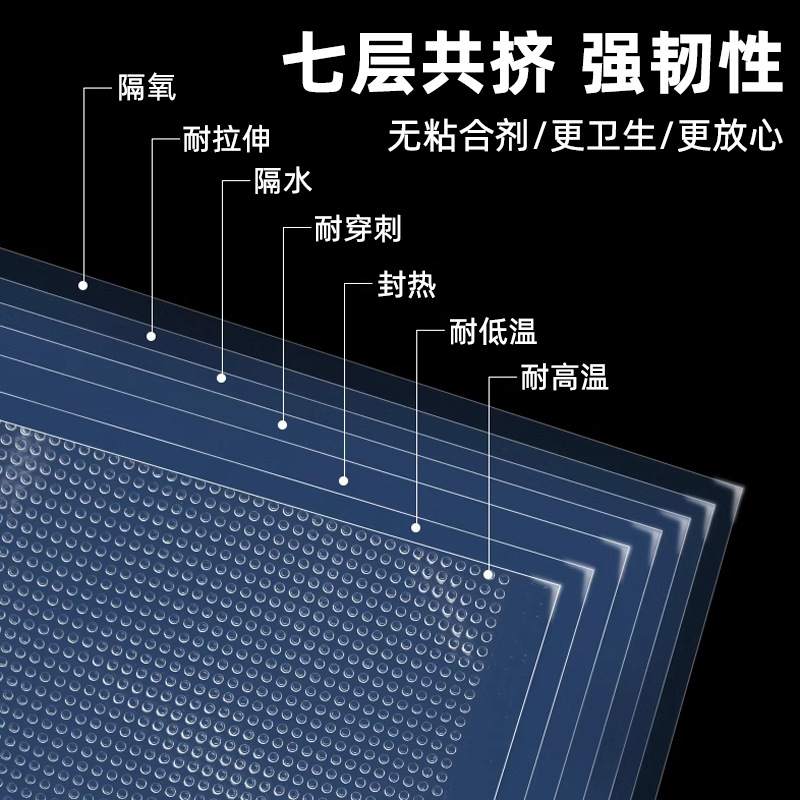 Seven-layer co-extruded pattern vacuum bag food vacuum bag sausage ready-to-eat vacuum bag food packaging bag