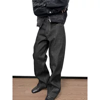 Мужские джинсы свободного прямого кроя, американский стиль, raw black, размеры S–XXXL
