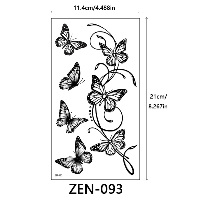 新品跨境 ZEN小全臂纹身贴半臂纹身贴动物花朵万圣节纹身贴tattoo|undefined