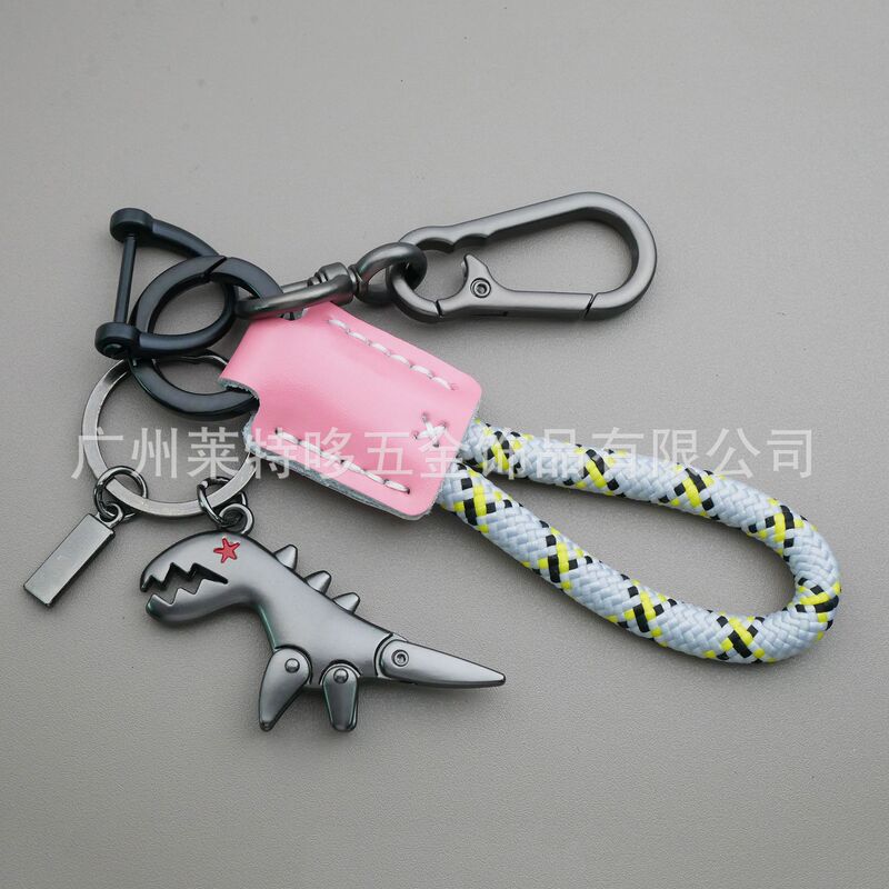 跨境可爱卡通小恐龙钥匙扣女生汽车钥匙链皮绳钥匙圈书包挂件礼物|undefined