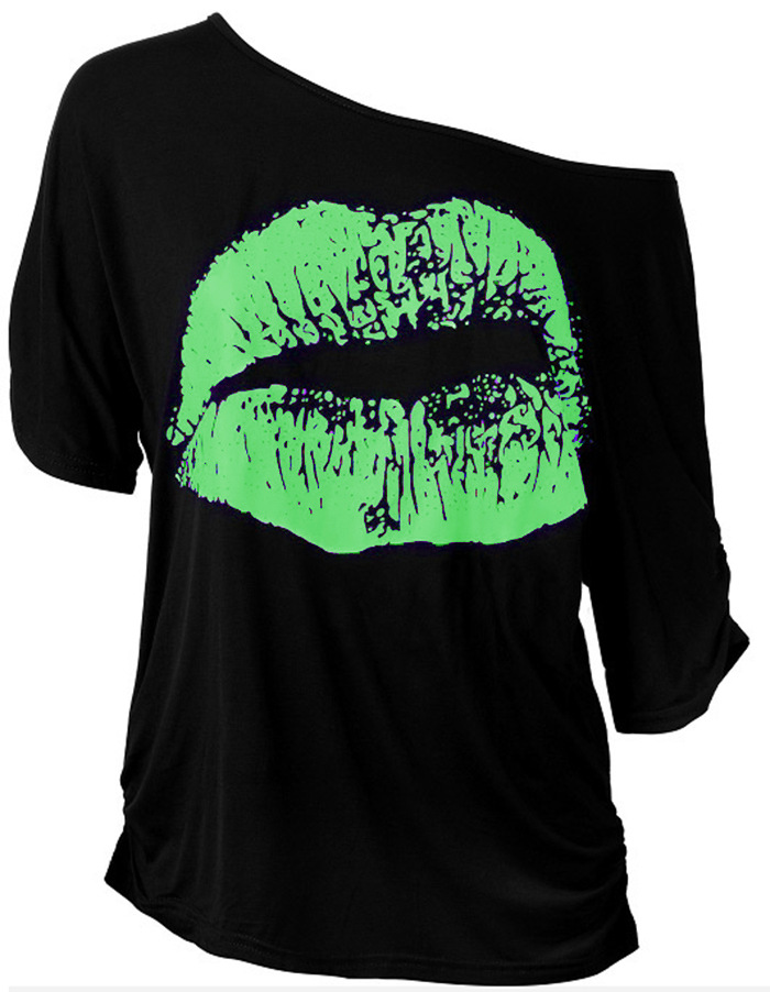 Femmes T-shirt Manche Courte T-shirts De Base Bouche display picture 4