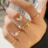 Set, ring, adjustable brand chain, Korean style, simple and elegant design, internet celebrity, on index finger