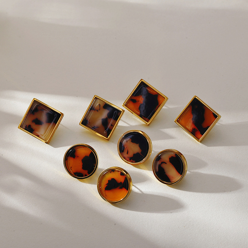 retro geometric creative fashionable trend earrings stainless steel