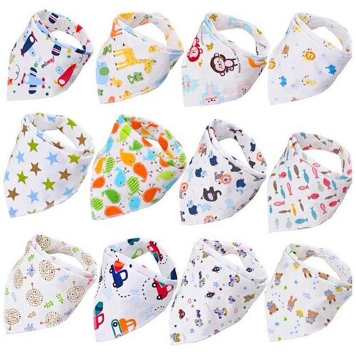 Baby saliva towel triangle towel baby double-layer snap newborn turban bib scarf four seasons